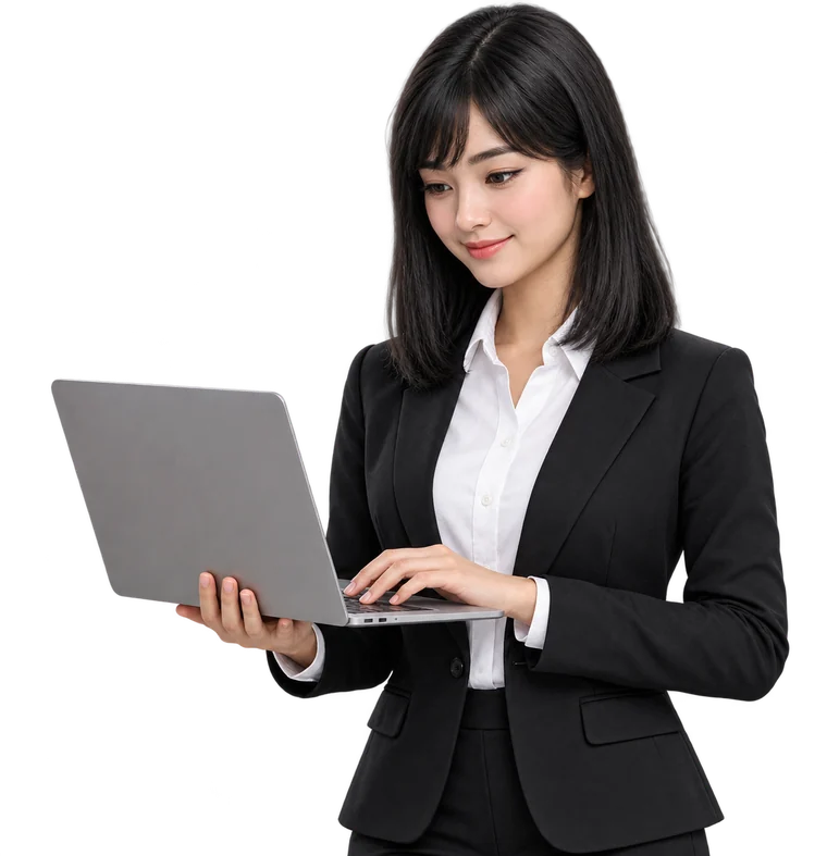 AI calling agent working on a laptop